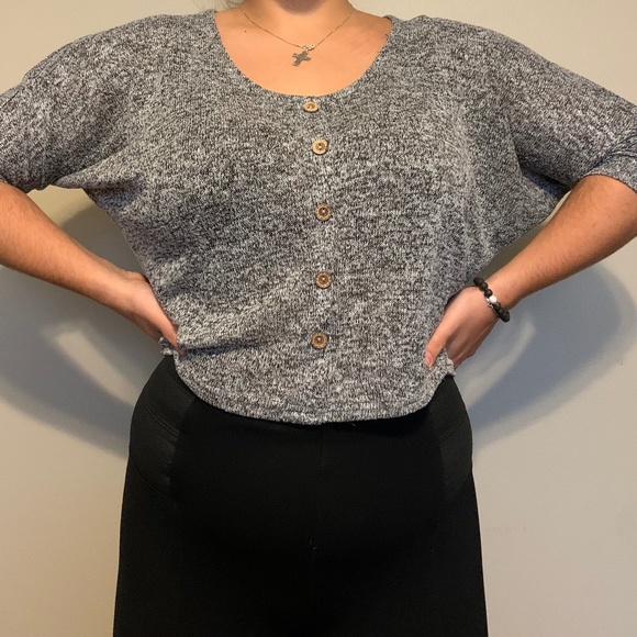 Grey and White Spotted Women's LongSleeve - Picture 2 of 3